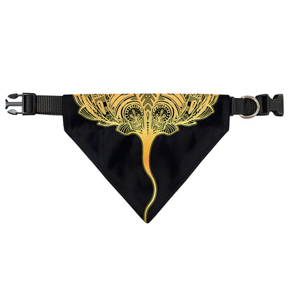 Golden Spiritual Stingray Print Over The Collar Dog Bandana