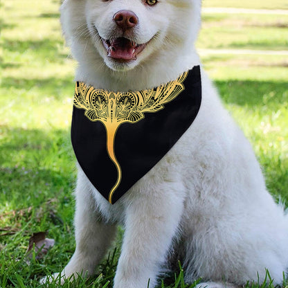 Golden Spiritual Stingray Print Over The Collar Dog Bandana