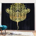 Golden Spiritual Stingray Print Pencil Pleat Curtains