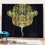 Golden Spiritual Stingray Print Pencil Pleat Curtains