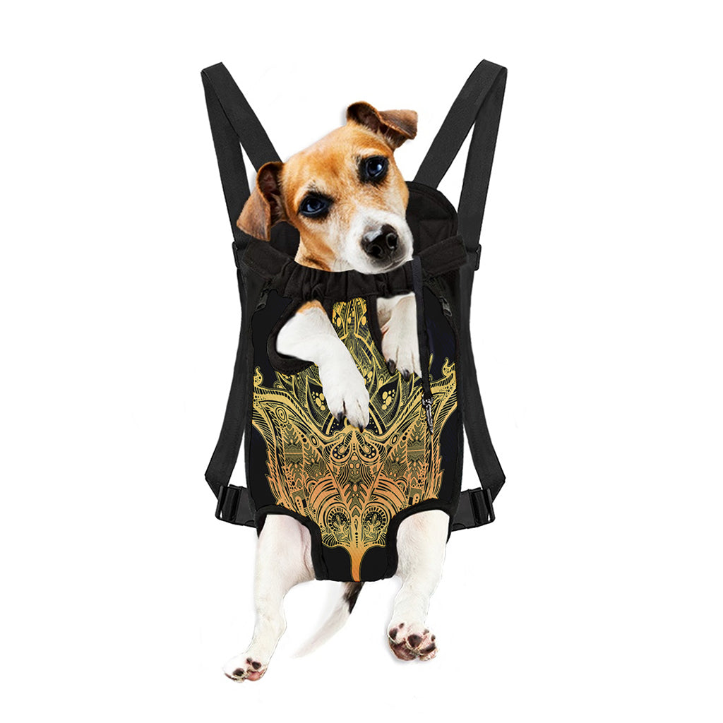 Golden Spiritual Stingray Print Pet Carrier Backpack