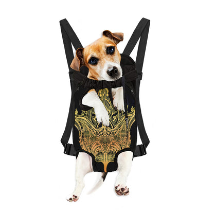 Golden Spiritual Stingray Print Pet Carrier Backpack