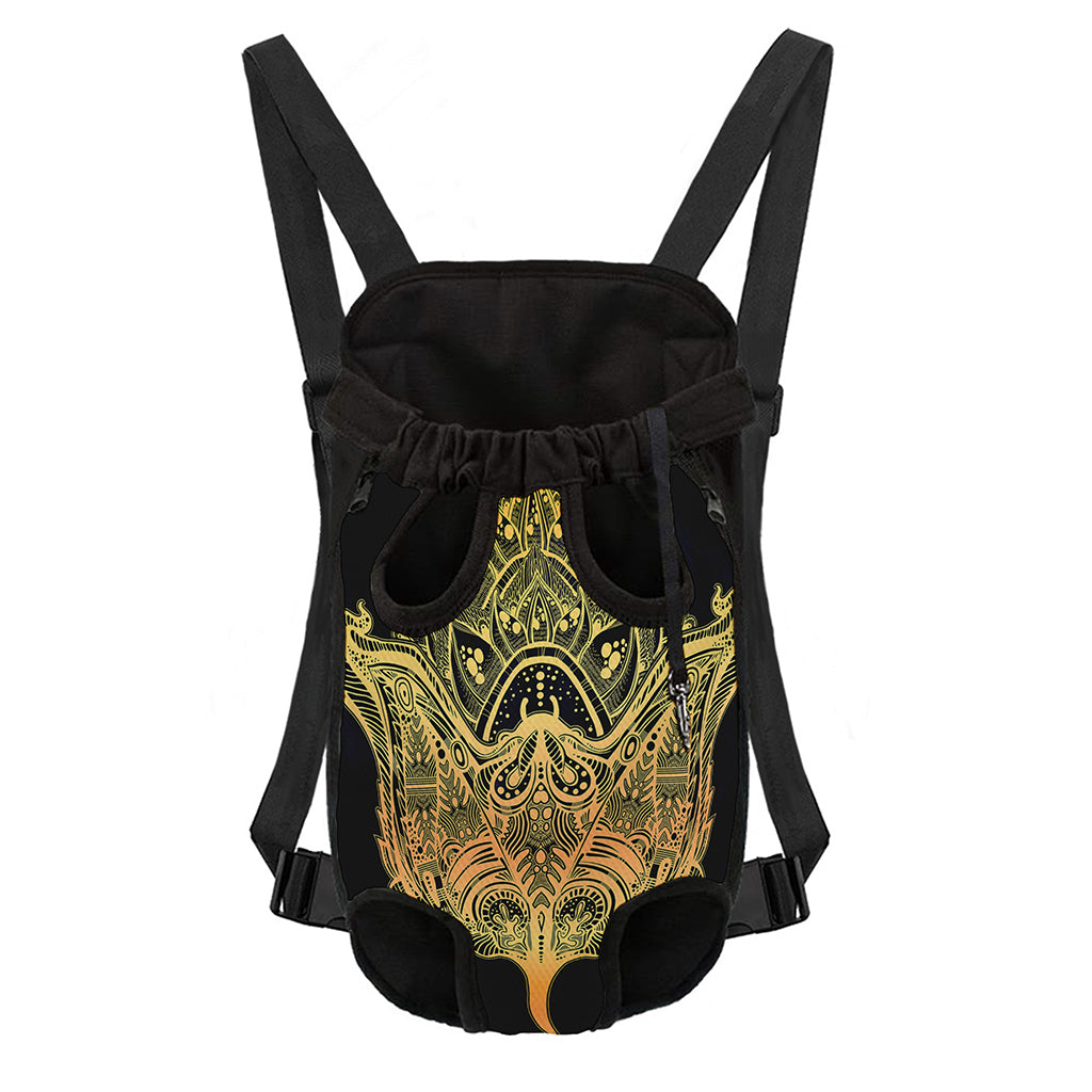 Golden Spiritual Stingray Print Pet Carrier Backpack