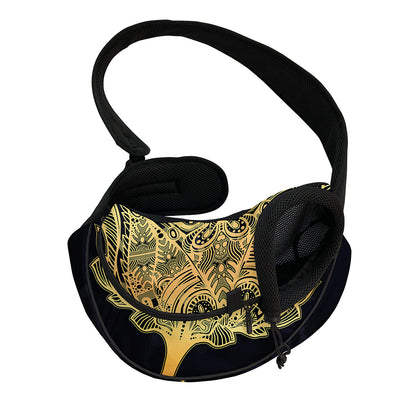 Golden Spiritual Stingray Print Pet Sling Carrier