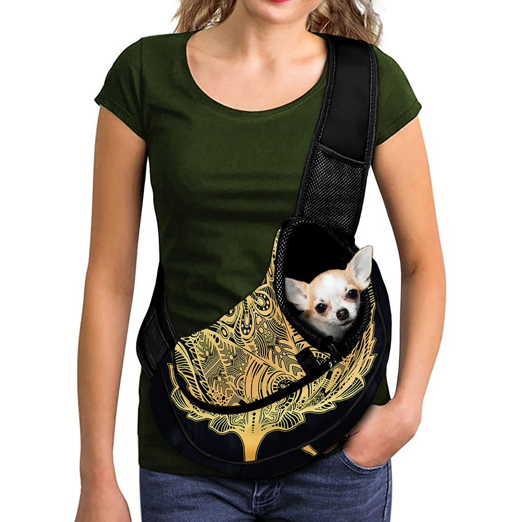 Golden Spiritual Stingray Print Pet Sling Carrier