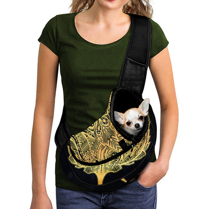 Golden Spiritual Stingray Print Pet Sling Carrier