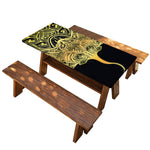 Golden Spiritual Stingray Print Picnic Table Cover