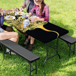 Golden Spiritual Stingray Print Picnic Table Cover