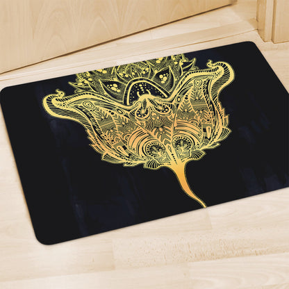 Golden Spiritual Stingray Print Polyester Doormat