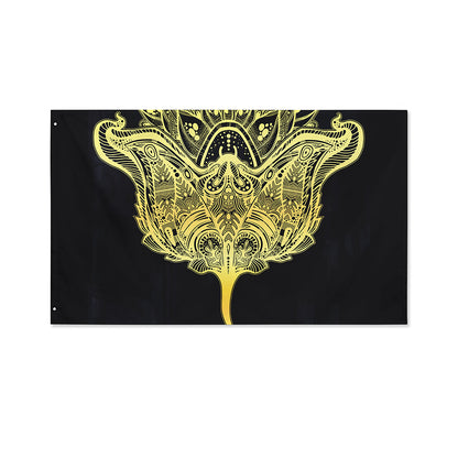 Golden Spiritual Stingray Print Polyester Flag