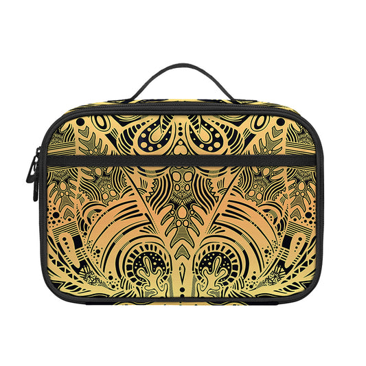 Golden Spiritual Stingray Print Portable Lunch Bag