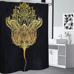 Golden Spiritual Stingray Print Premium Shower Curtain