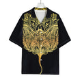 Golden Spiritual Stingray Print Rayon Hawaiian Shirt