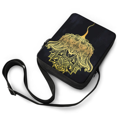 Golden Spiritual Stingray Print Rectangular Crossbody Bag