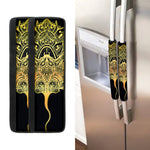 Golden Spiritual Stingray Print Refrigerator Handle Covers
