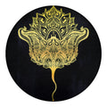 Golden Spiritual Stingray Print Round Blanket