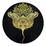 Golden Spiritual Stingray Print Round Blanket