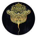 Golden Spiritual Stingray Print Round Floor Mat