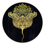Golden Spiritual Stingray Print Round Floor Mat