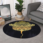 Golden Spiritual Stingray Print Round Rug