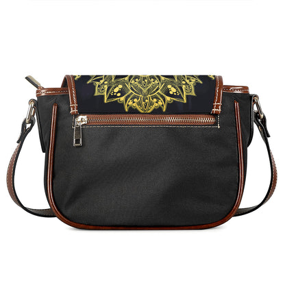 Golden Spiritual Stingray Print Saddle Bag