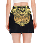 Golden Spiritual Stingray Print Side Slit Mini Skirt
