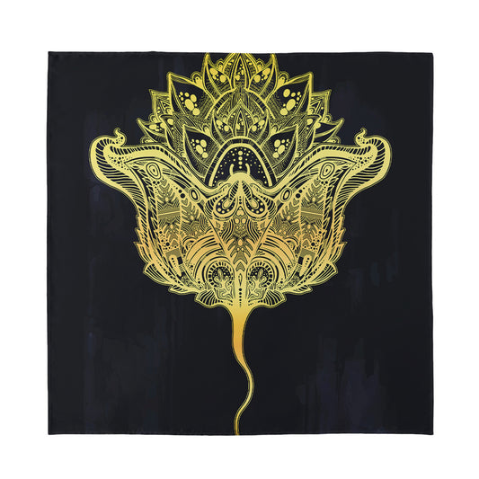 Golden Spiritual Stingray Print Silk Bandana