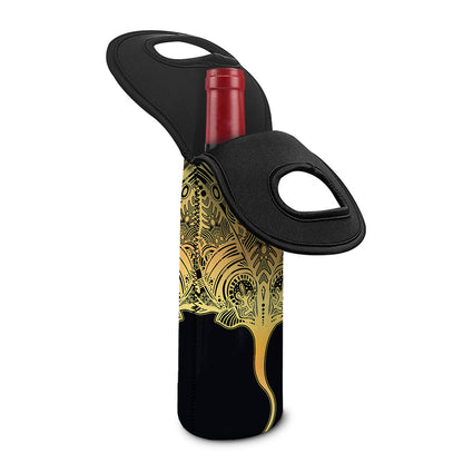 Golden Spiritual Stingray Print Single Neoprene Wine Tote