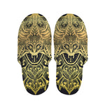 Golden Spiritual Stingray Print Slippers
