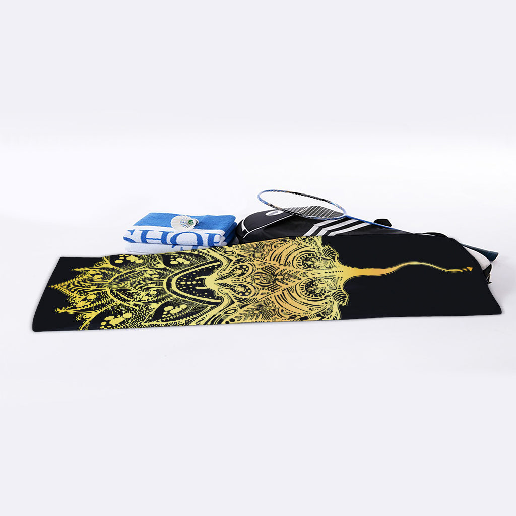 Golden Spiritual Stingray Print Sports Towel