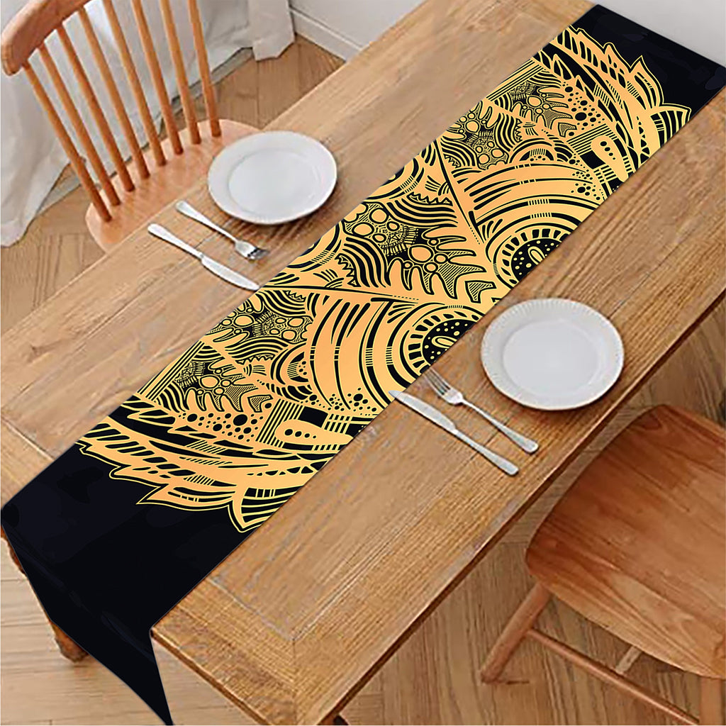 Golden Spiritual Stingray Print Table Runner