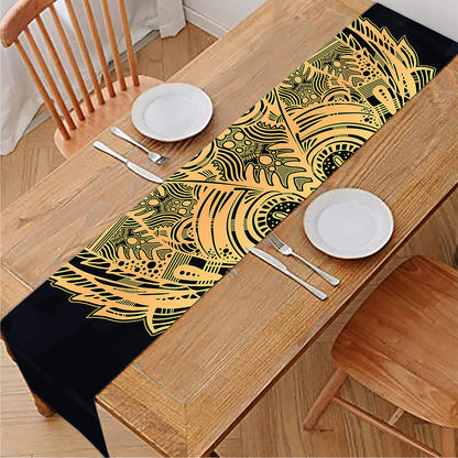 Golden Spiritual Stingray Print Table Runner