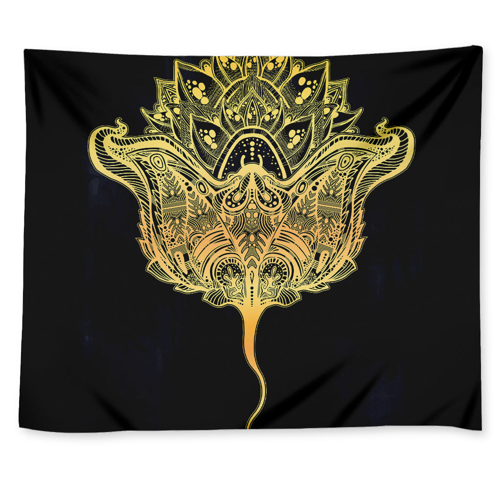 Golden Spiritual Stingray Print Tapestry