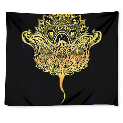 Golden Spiritual Stingray Print Tapestry