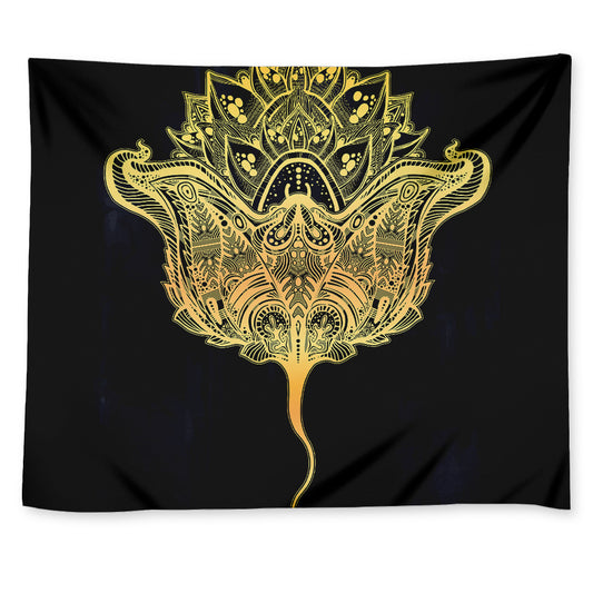 Golden Spiritual Stingray Print Tapestry