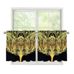 Golden Spiritual Stingray Print Tier Curtains