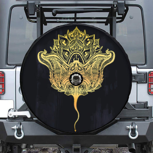 Golden Spiritual Stingray Print Tire Cover With Camera Hole