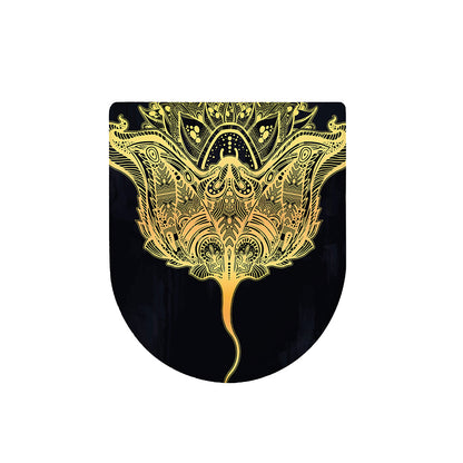 Golden Spiritual Stingray Print Toilet Lid Cover