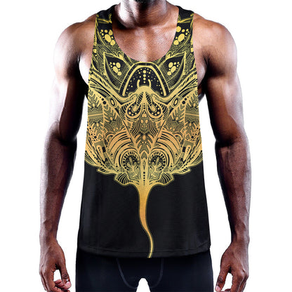 Golden Spiritual Stingray Print Training Tank Top