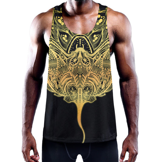 Golden Spiritual Stingray Print Training Tank Top