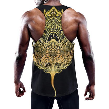 Golden Spiritual Stingray Print Training Tank Top