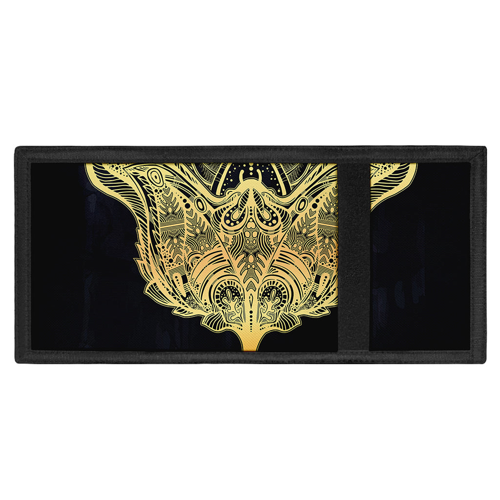 Golden Spiritual Stingray Print Trifold Wallet