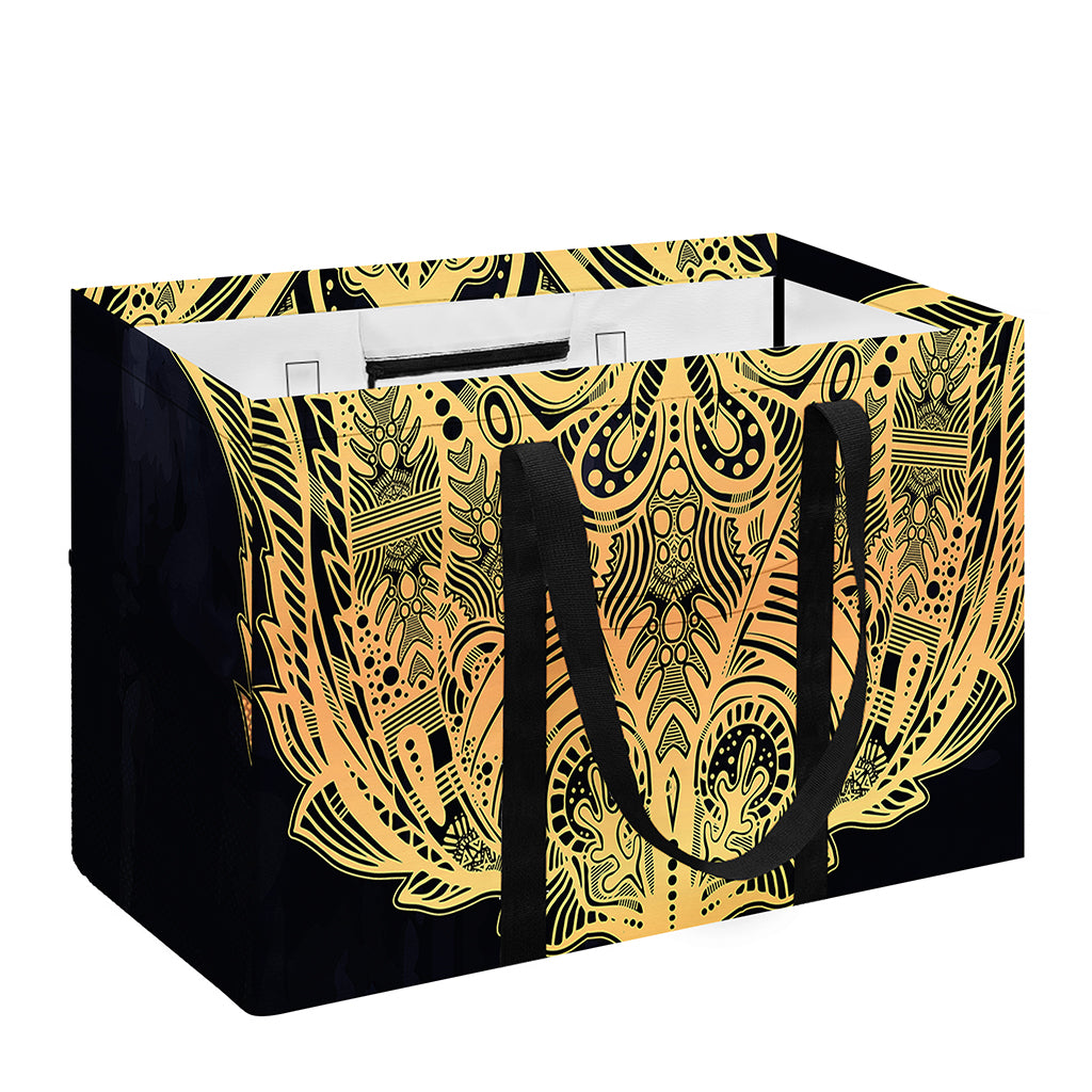 Golden Spiritual Stingray Print Utility Tote Bag