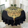 Golden Spiritual Stingray Print Waterproof Round Tablecloth