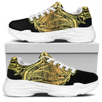 Golden Spiritual Stingray Print White Chunky Shoes