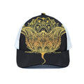 Golden Spiritual Stingray Print White Mesh Trucker Hat
