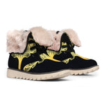 Golden Spiritual Stingray Print Winter Boots