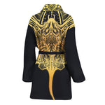 Golden Spiritual Stingray Print Women's Bathrobe