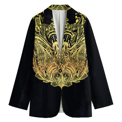 Golden Spiritual Stingray Print Women's Cotton Blazer