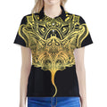 Golden Spiritual Stingray Print Women's Polo Shirt